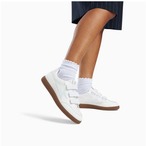 Baskets Eclair Laurette Blanches Monochromes à Semelle Rétro