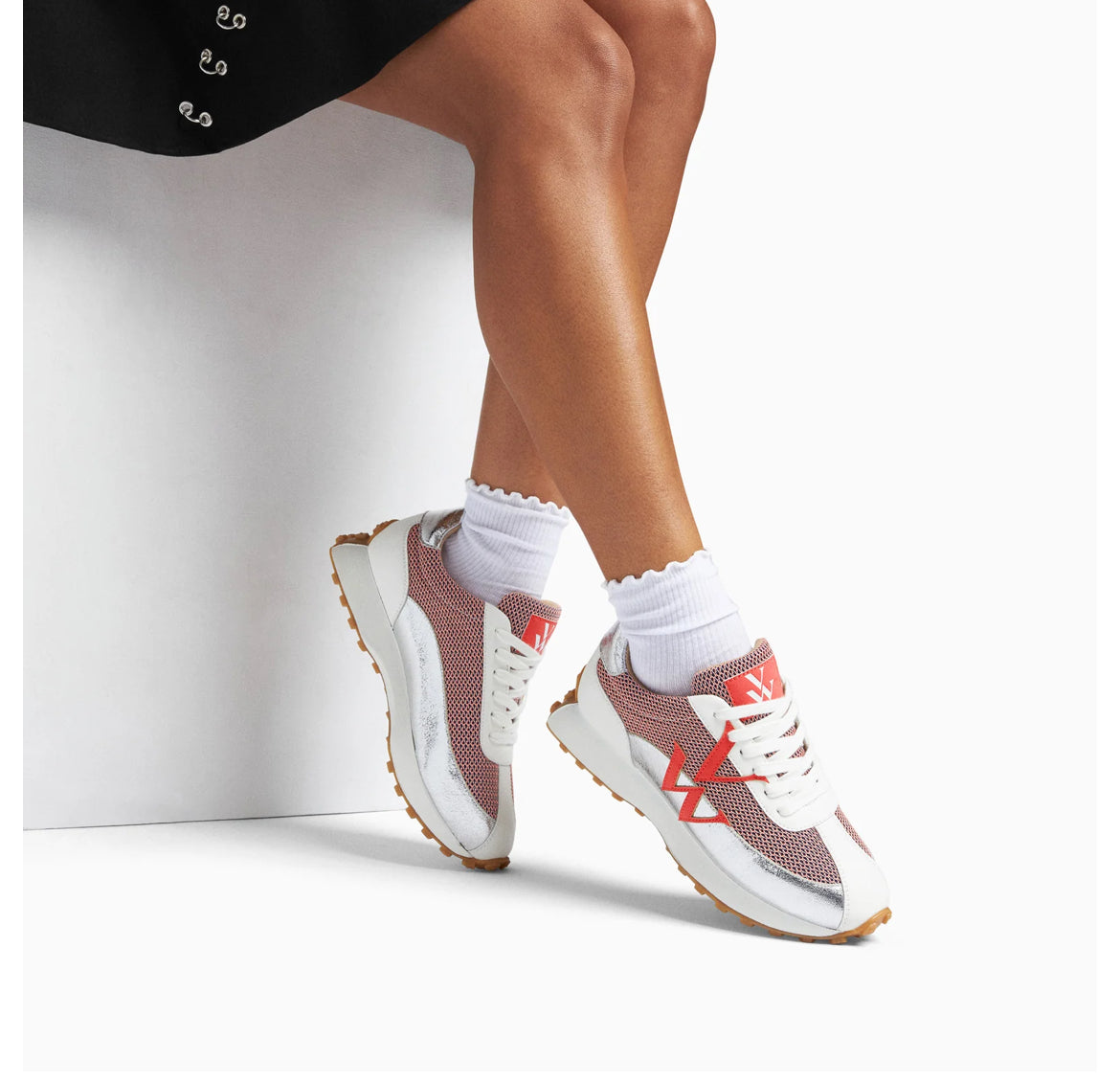 Baskets Monogramme Mona Rose et Argent à Semelle Running