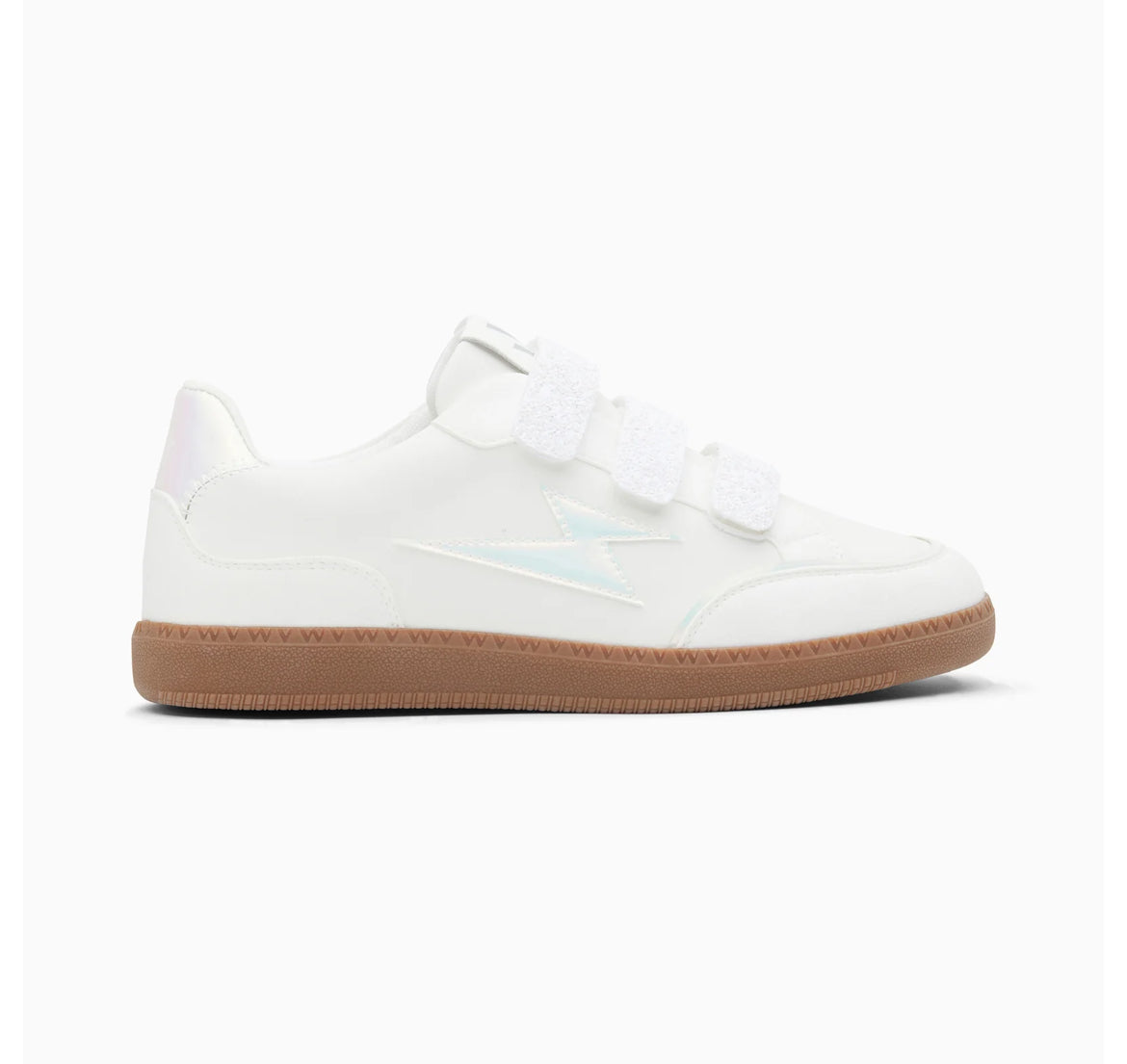 Baskets Eclair Laurette Blanches Monochromes à Semelle Rétro