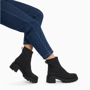 Bottines Chelsea Valérie Noires À Talon Cranté