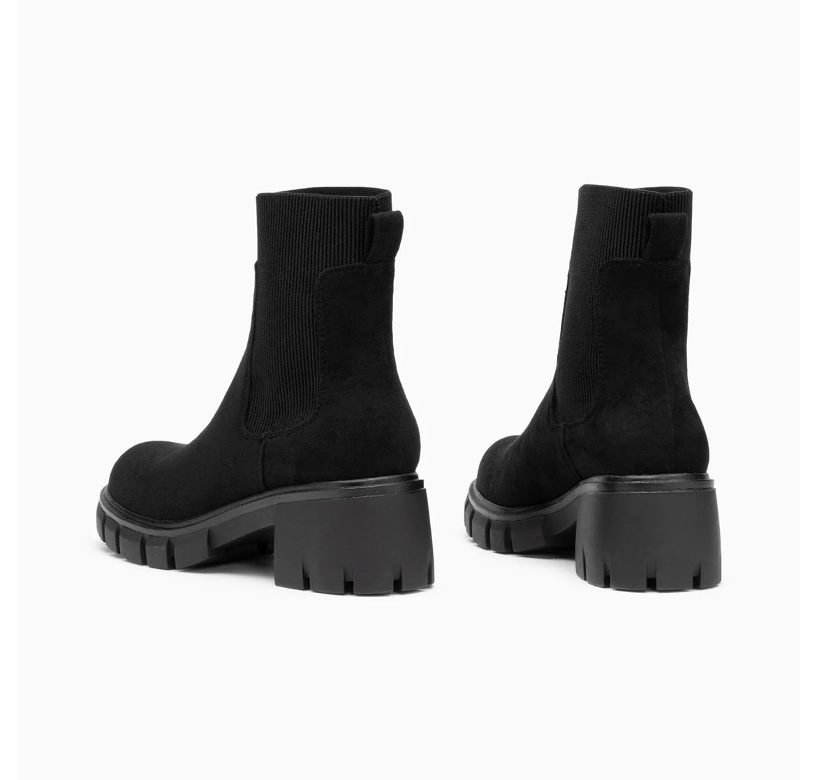 Bottines Chelsea Valérie Noires À Talon Cranté