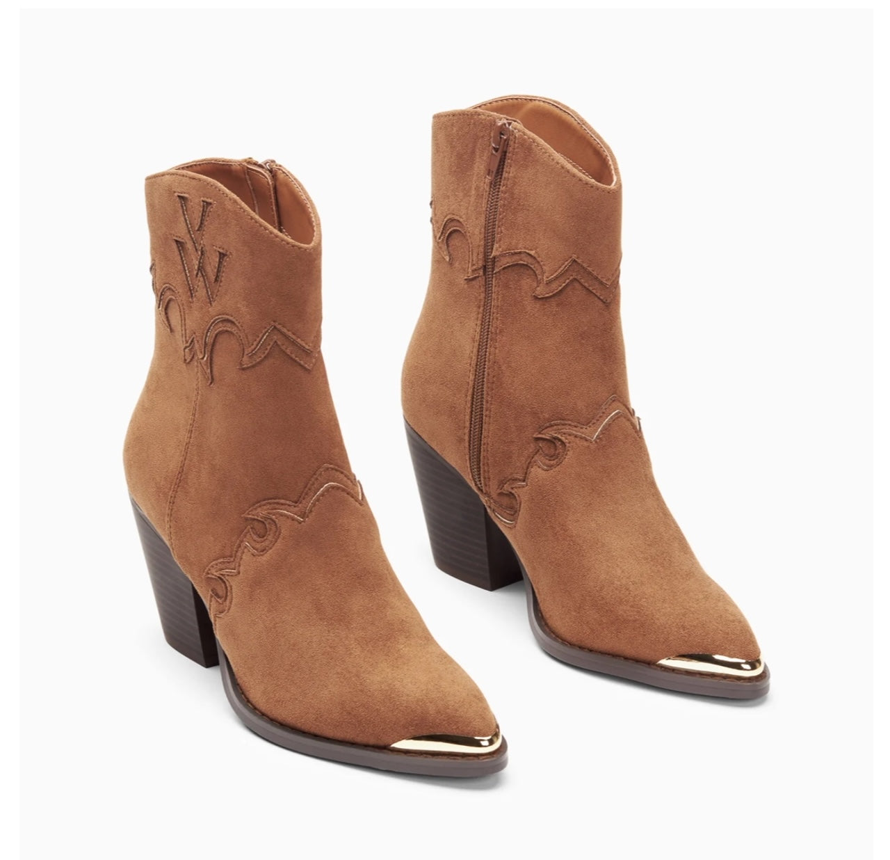 Bottines Santiags Clotilde Camel À Talon