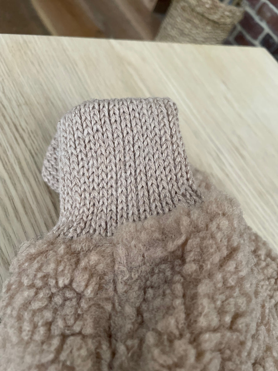 Alwero Gully Moufles bébé laine polaire moumoute avec lien