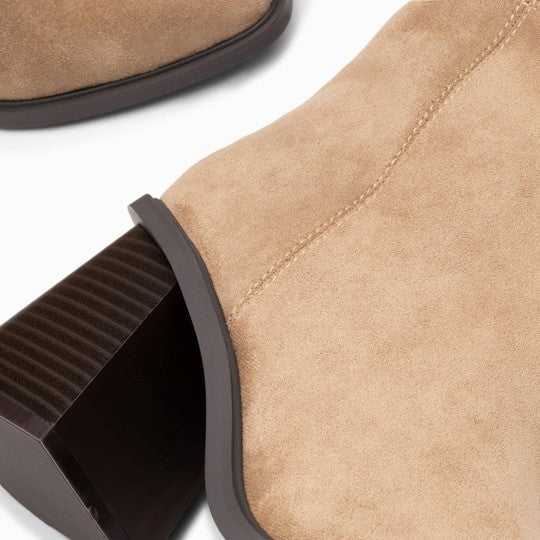 Bottes Rita Beiges À Talon Trapèze