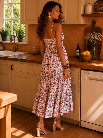 Robe Alixanne Ecrue Fleurie
