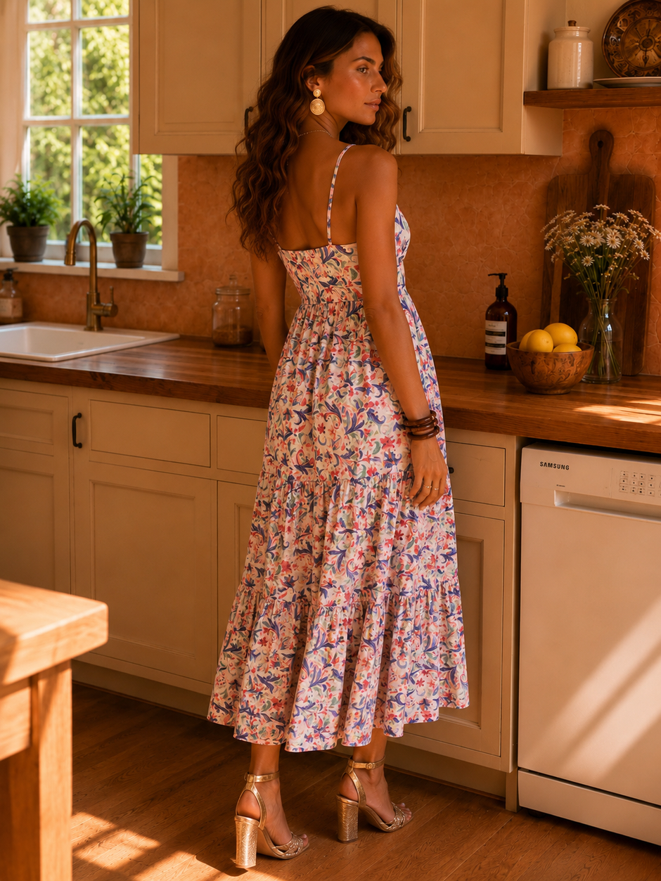 Robe Alixanne Ecrue Fleurie