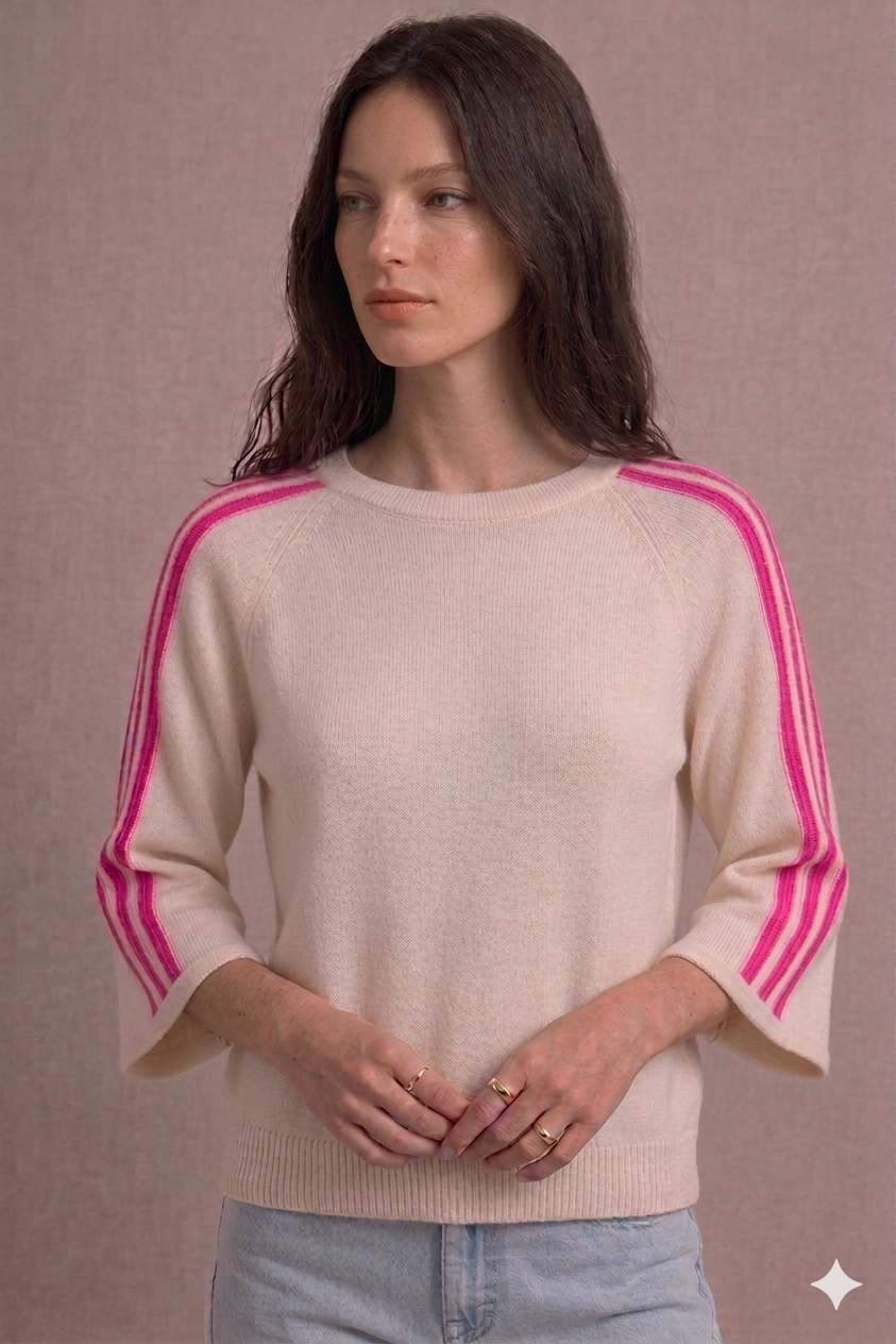 Pull Zoé Blanc Rose