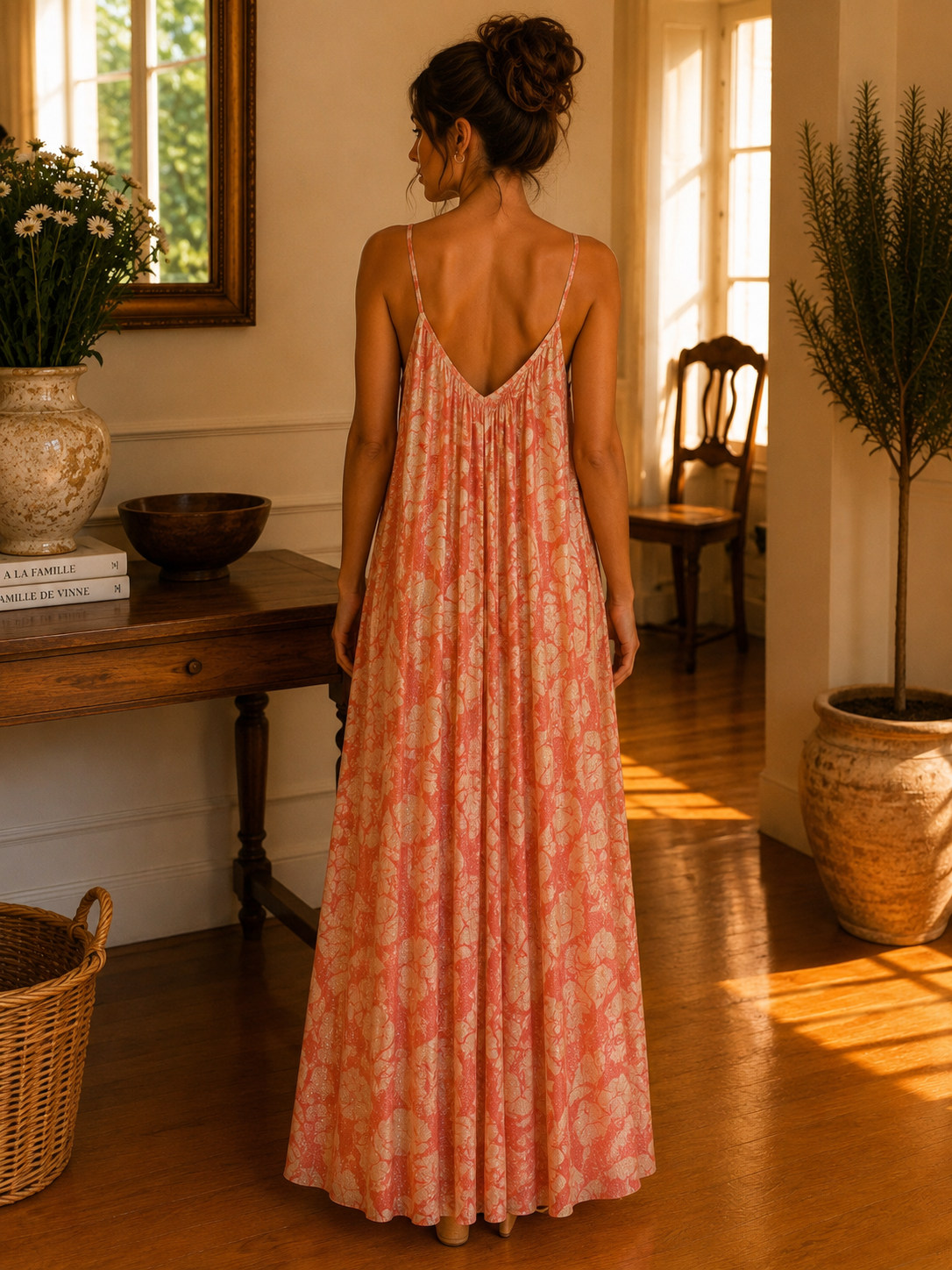 Robe Rachel Fleurs Rose