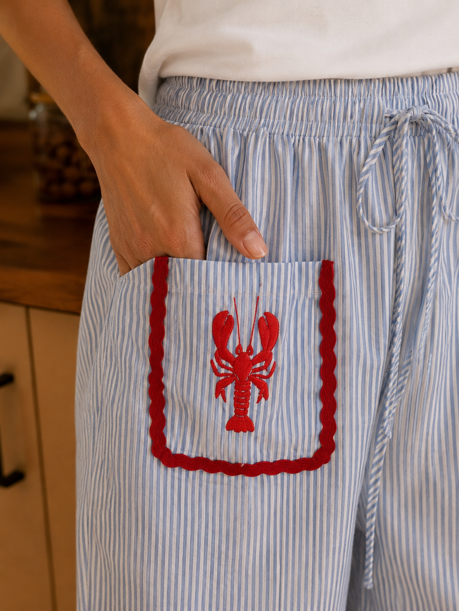Pantalon Homard Rayé Bleu