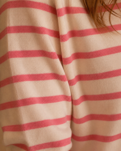 Pull Jelina Rayé Rose
