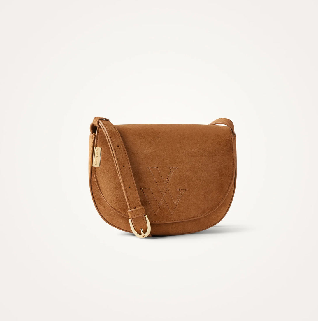 Sac bandoulière Jasmine camel à rabat