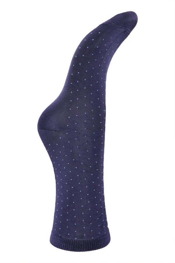 Chaussettes Fenja Bleue à pois