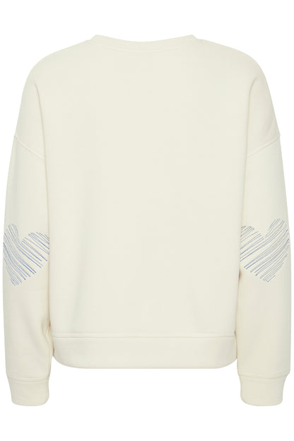 Sweat Ihmerella Ecru Et Bleu
