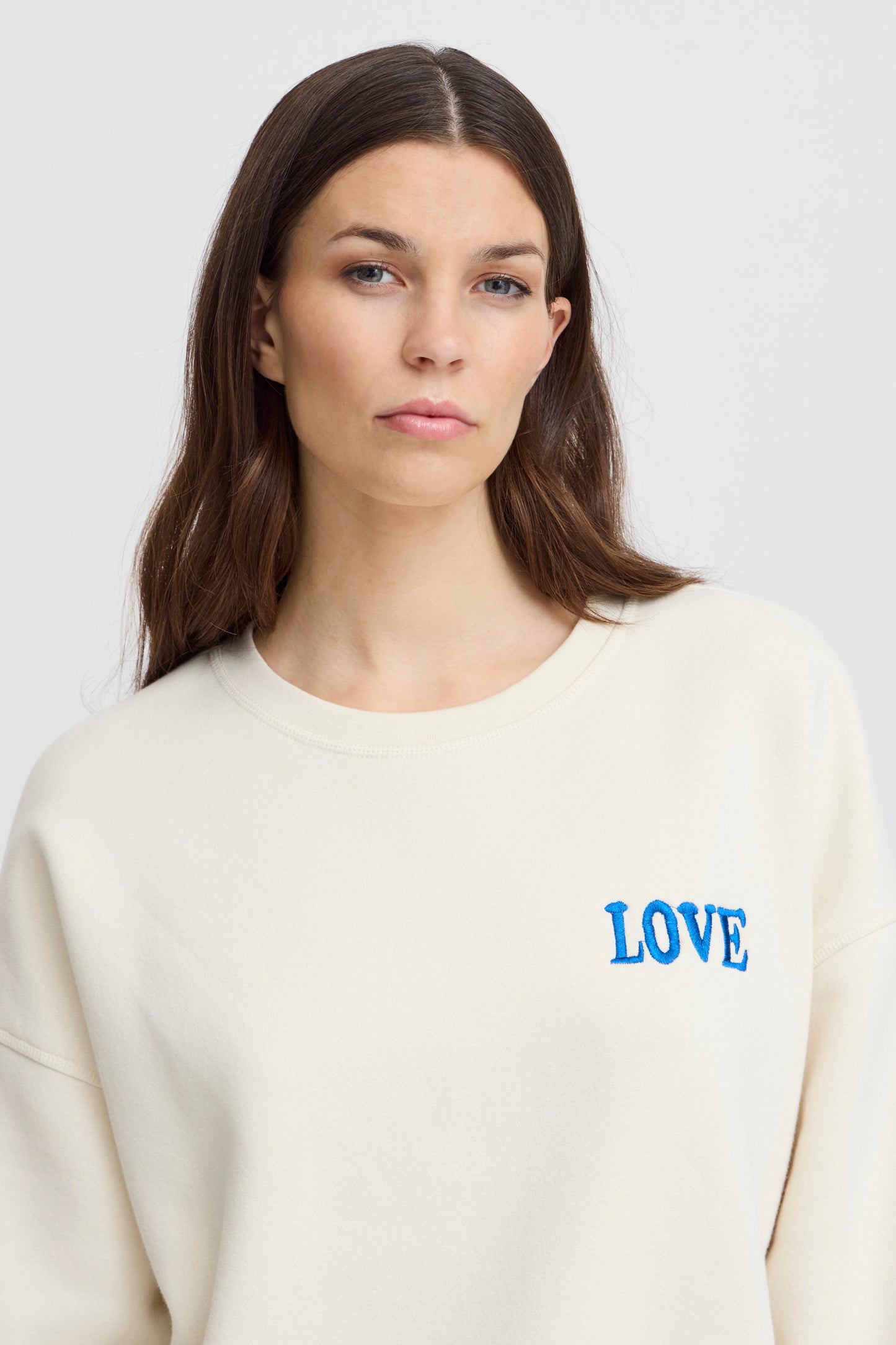 Sweat Ihmerella Ecru Et Bleu