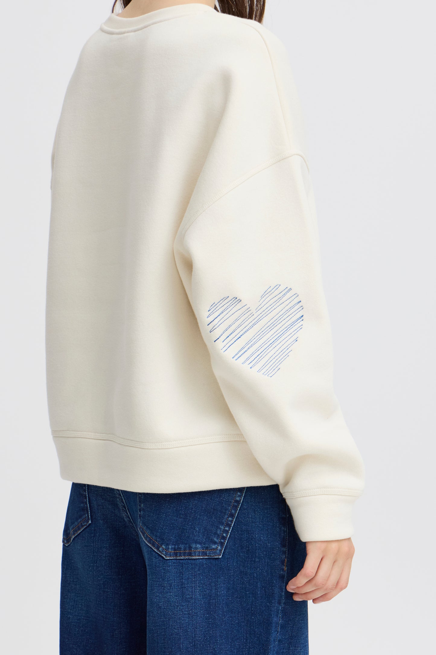 Sweat Ihmerella Ecru Et Bleu