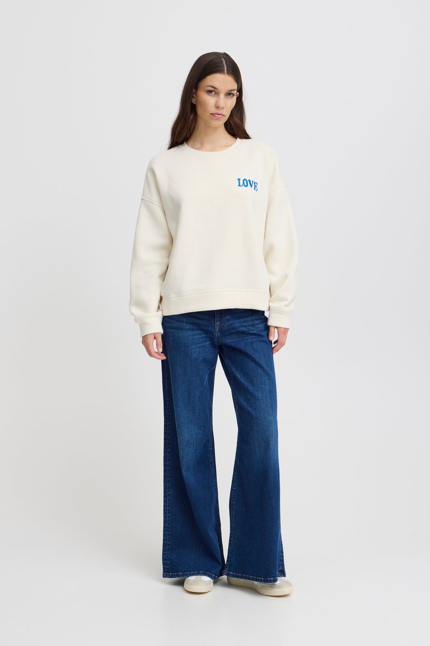 Sweat Ihmerella Ecru Et Bleu