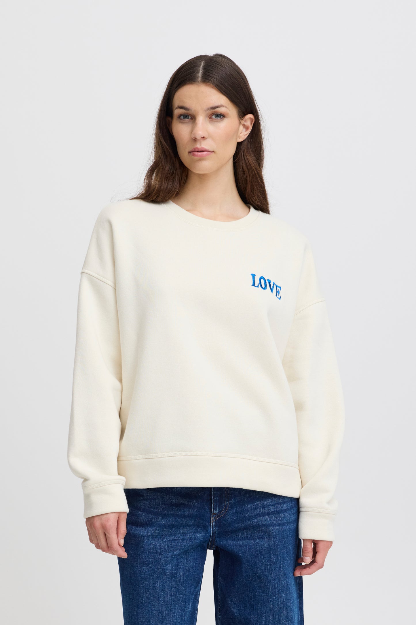 Sweat Ihmerella Ecru Et Bleu
