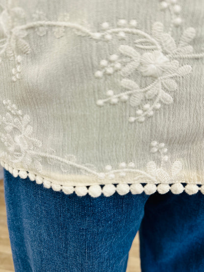 Blouse Element Broderie Ecru