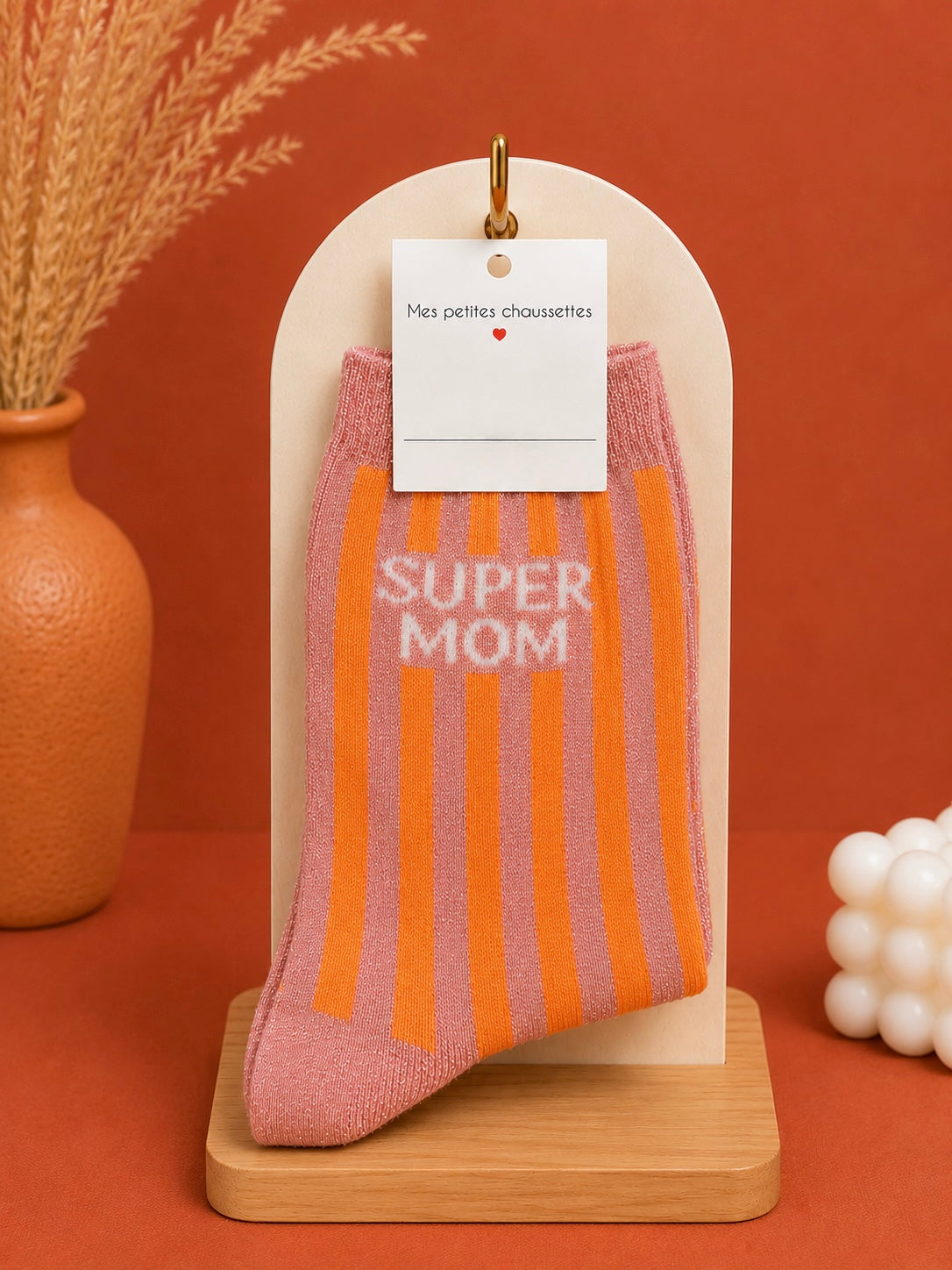 Chaussettes Super Mom Orange