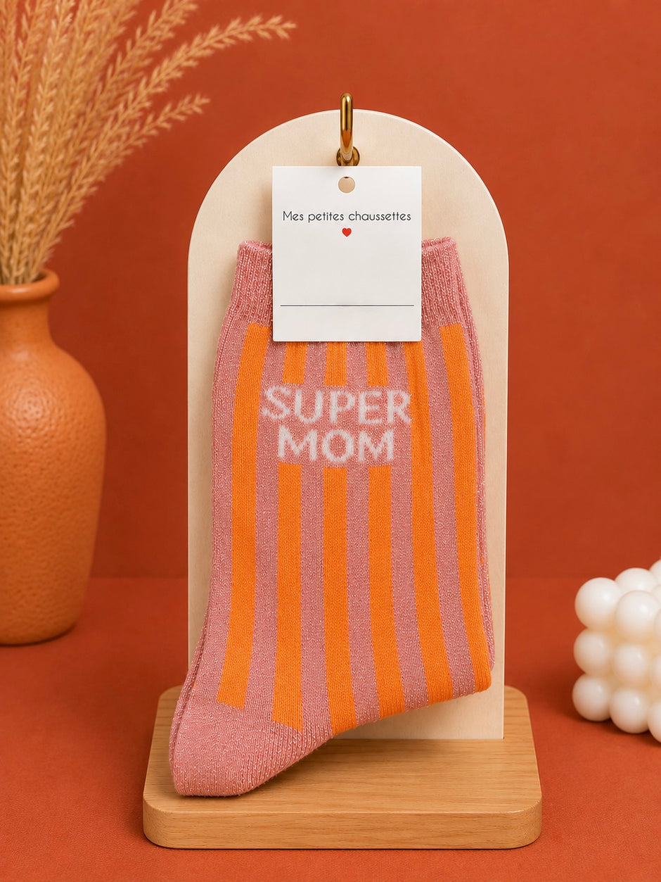 Chaussettes Super Mom Orange