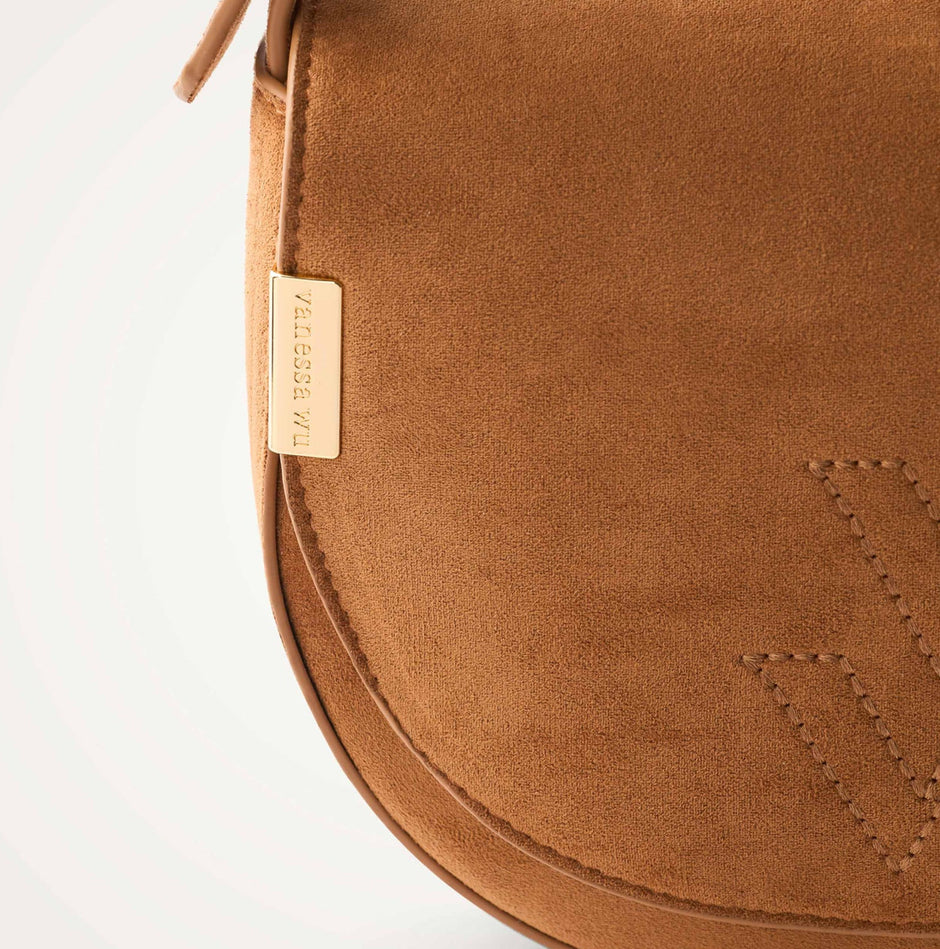 Sac bandoulière Jasmine camel à rabat