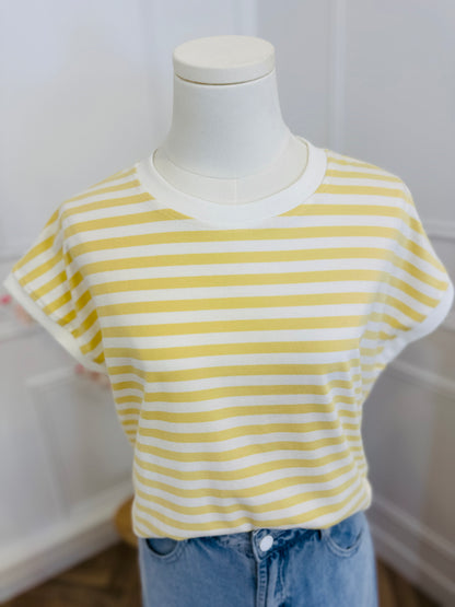T shirt Yellow Rayé