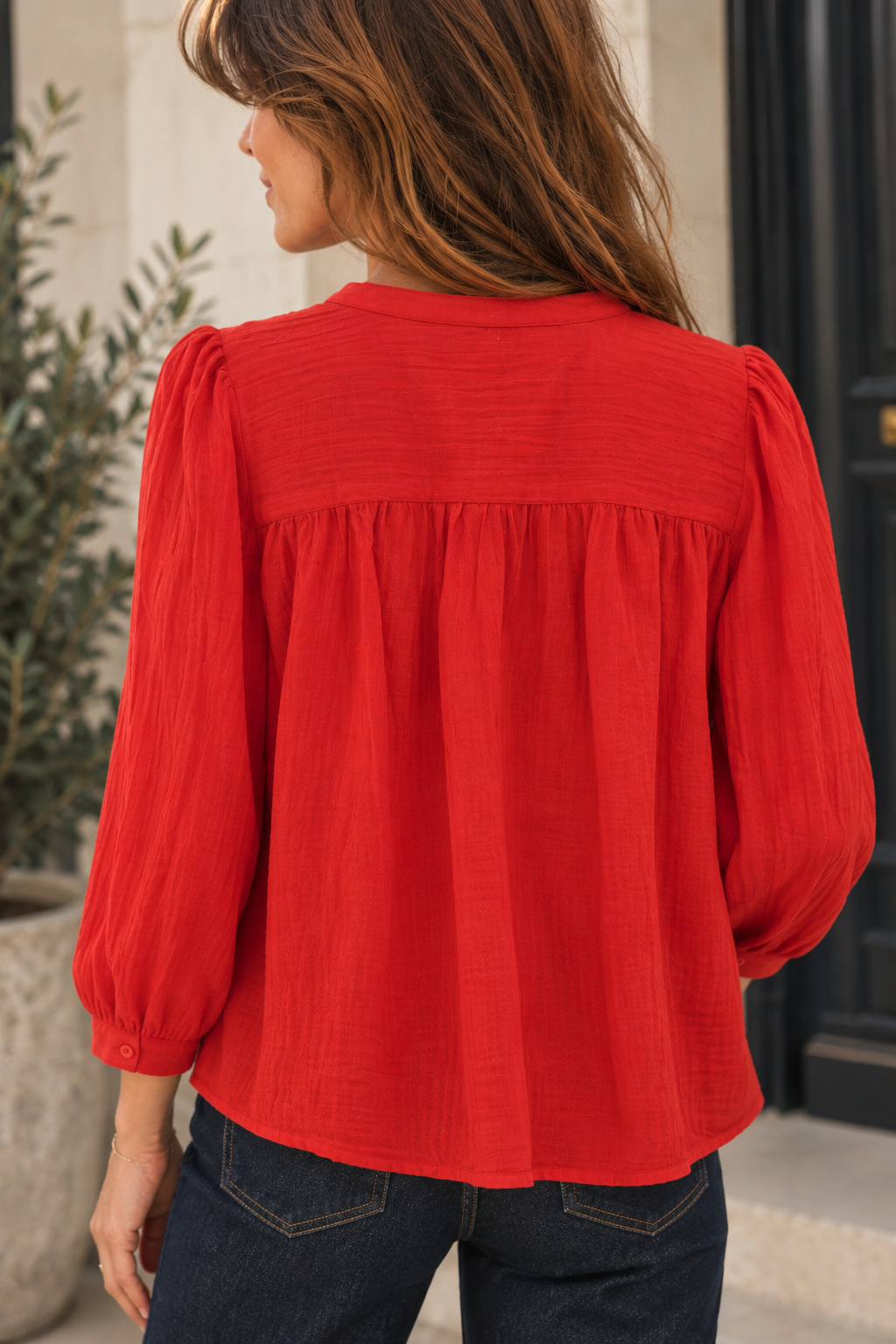 Blouse Scoop Rouge