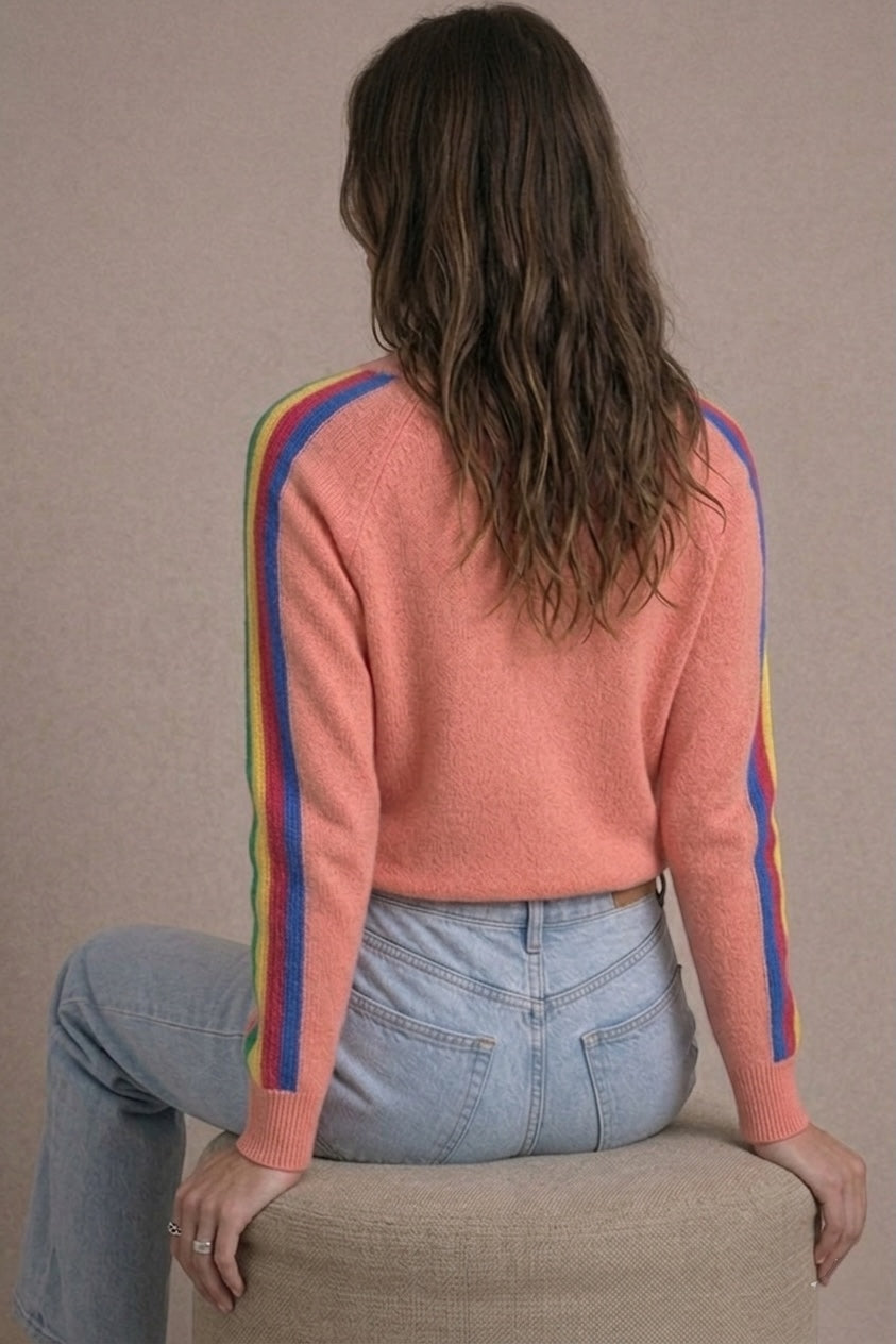 Pull Arc-en-ciel Saumon