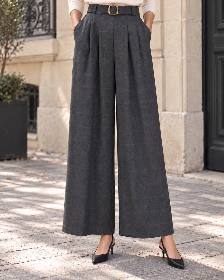 Pantalon Jacquard Marine
