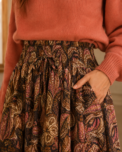 Jupe Aelia Camel Rose