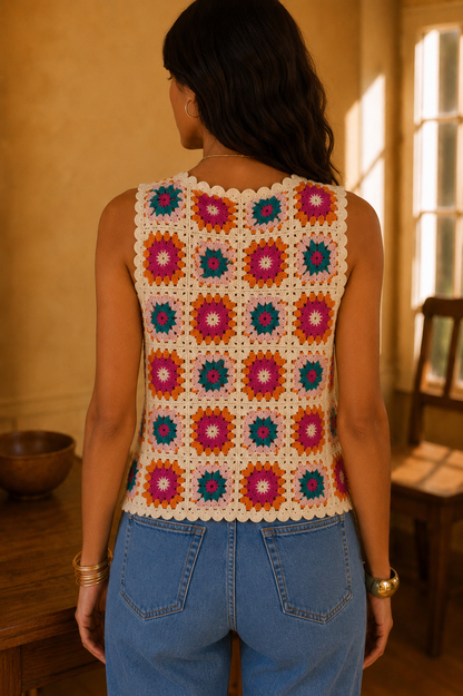 Top crochet Gaya Rose Orange