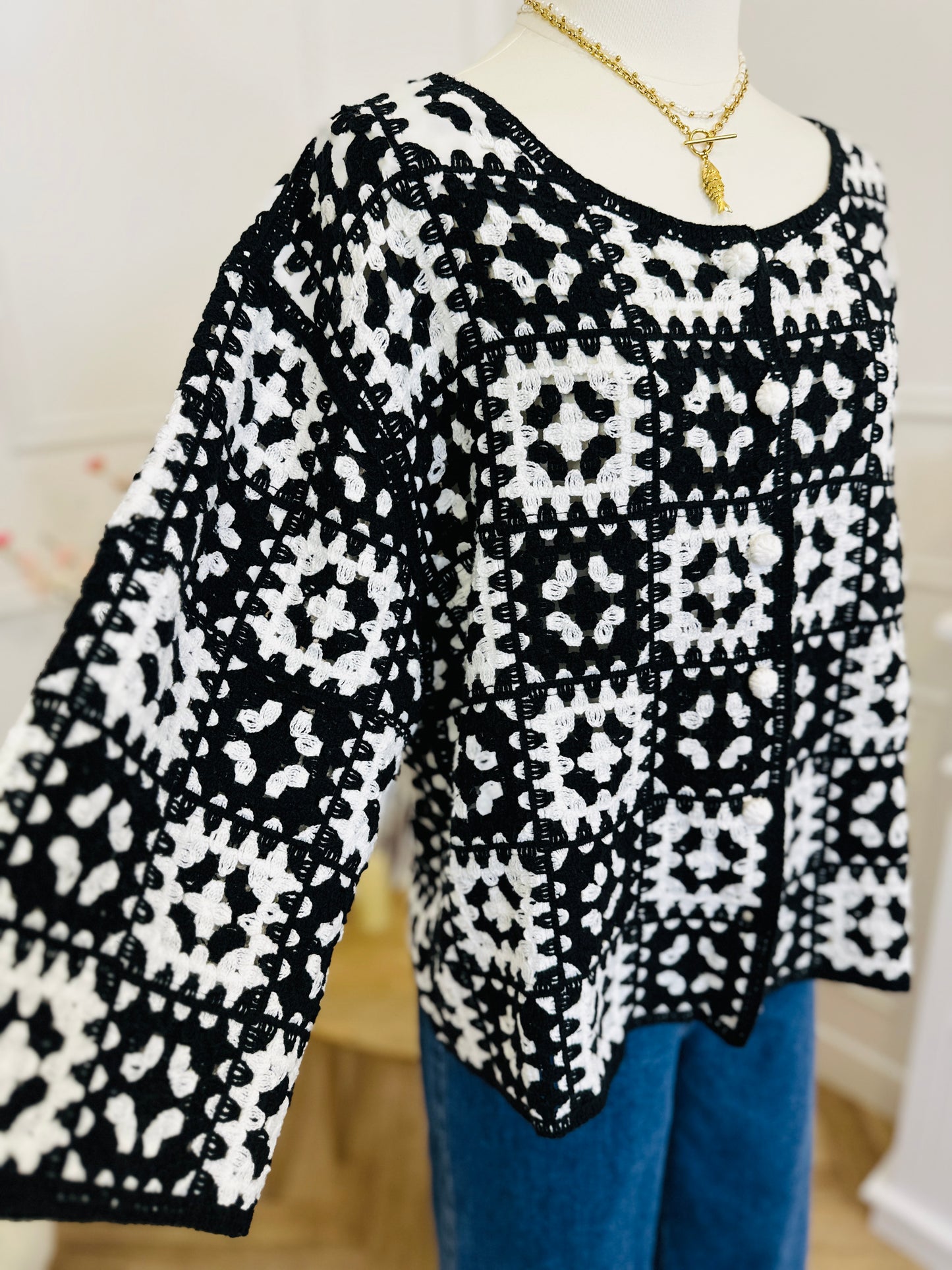 Veste Bandie Noire et Blanche
