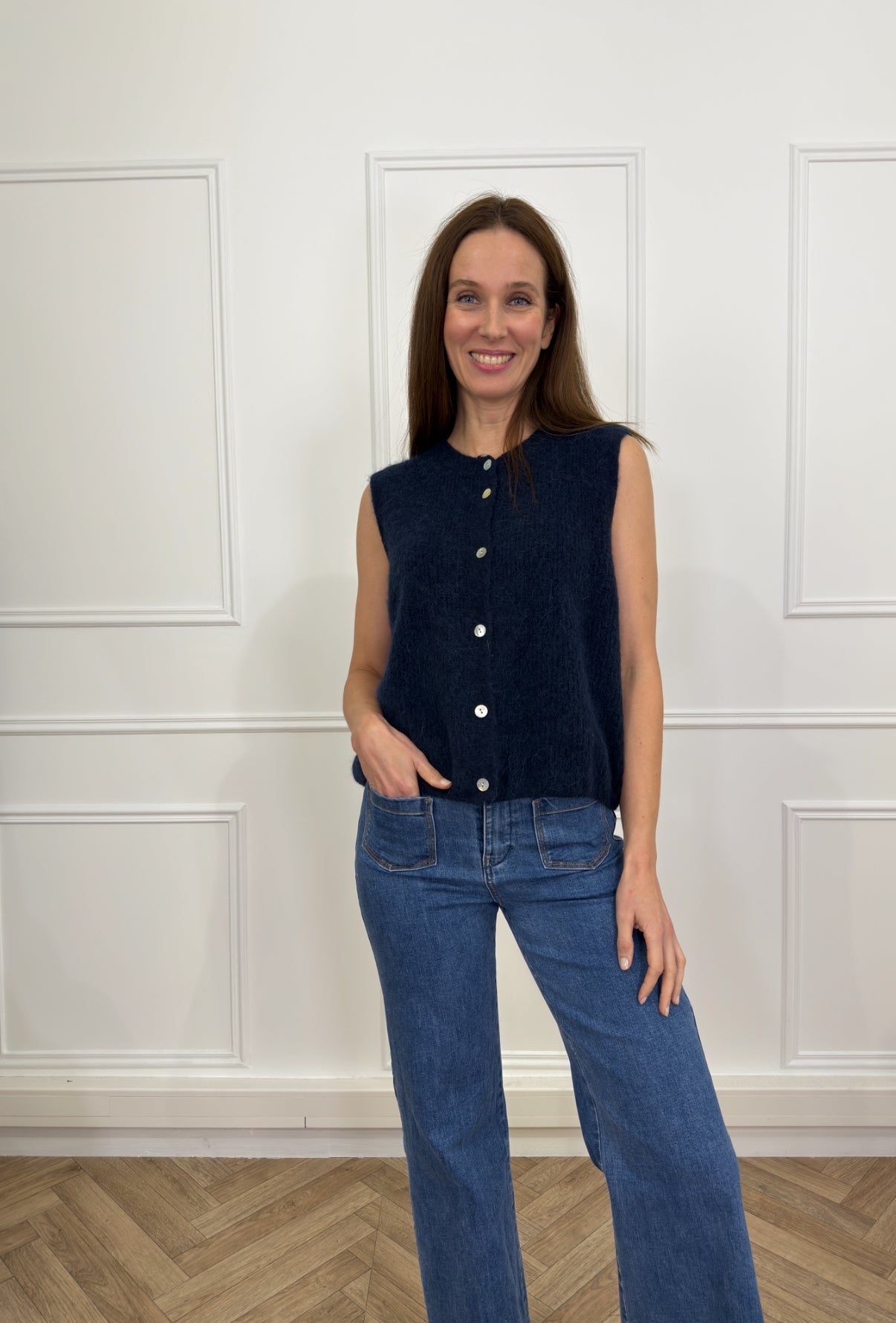 Gilet Aeli Alpaga Marine