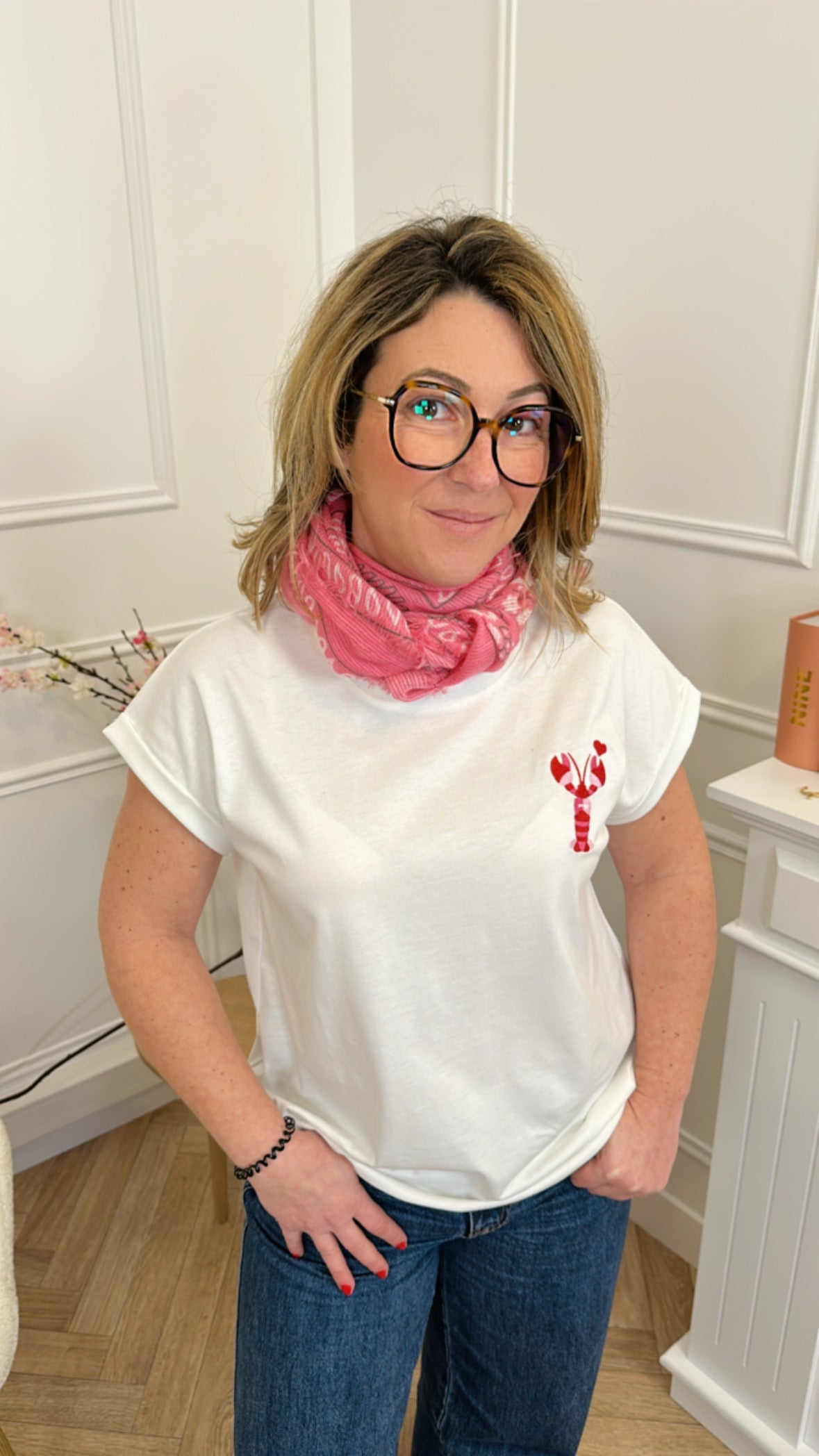 T Shirt Homard Rose