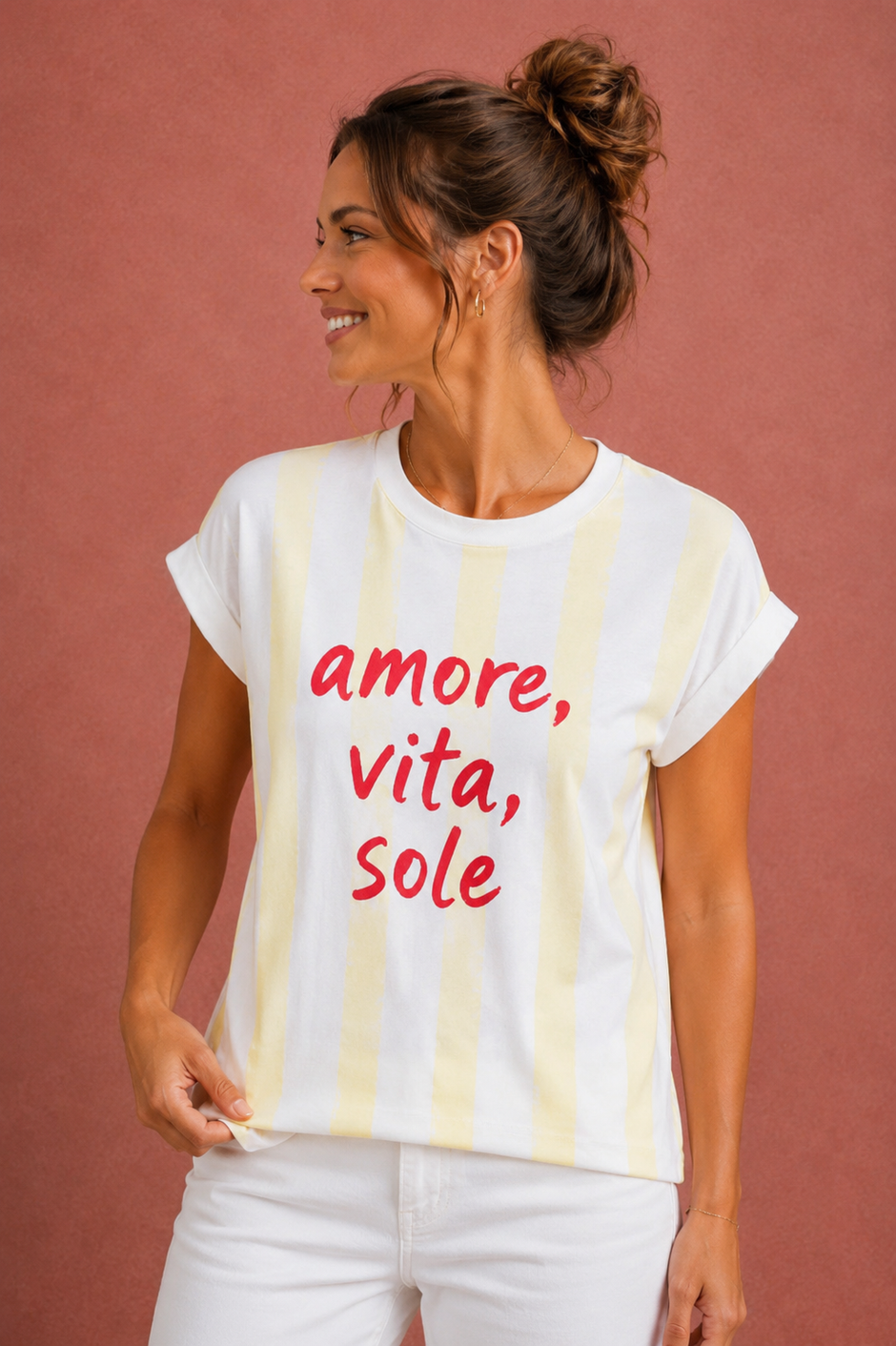 T shirt Amore Vita Sole Jaune