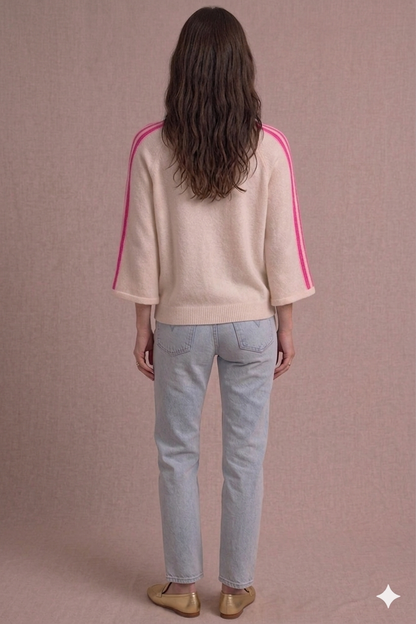 Pull Zoé Blanc Rose