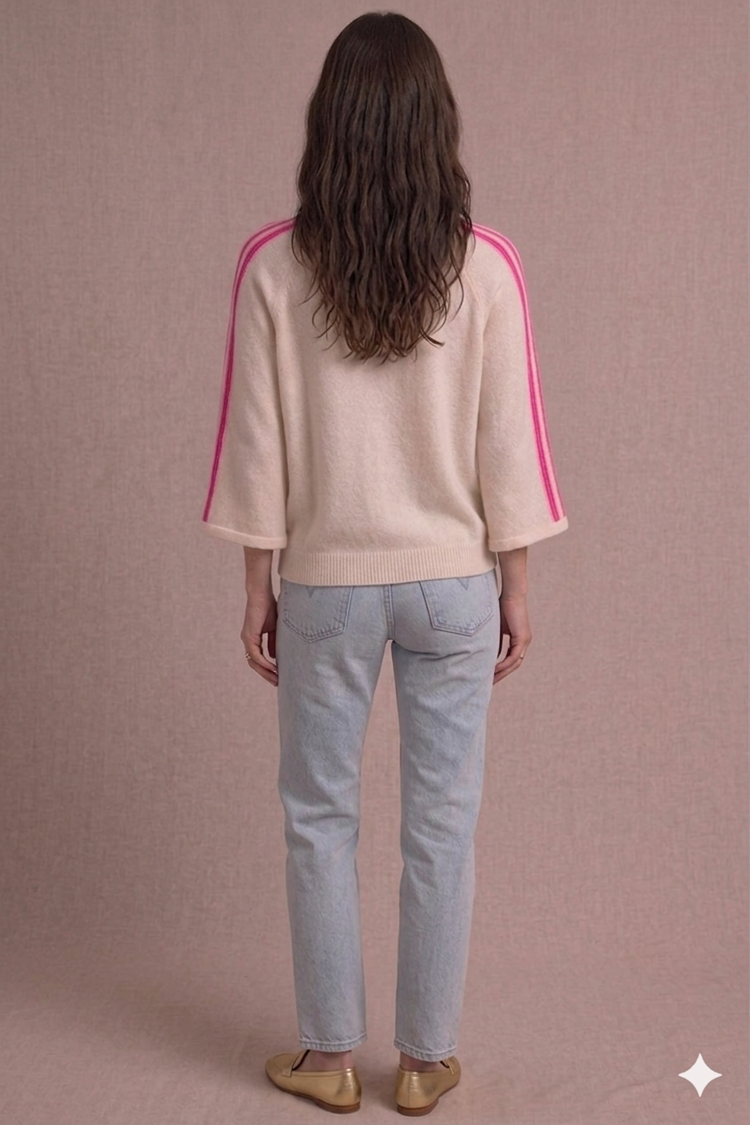 Pull Zoé Blanc Rose