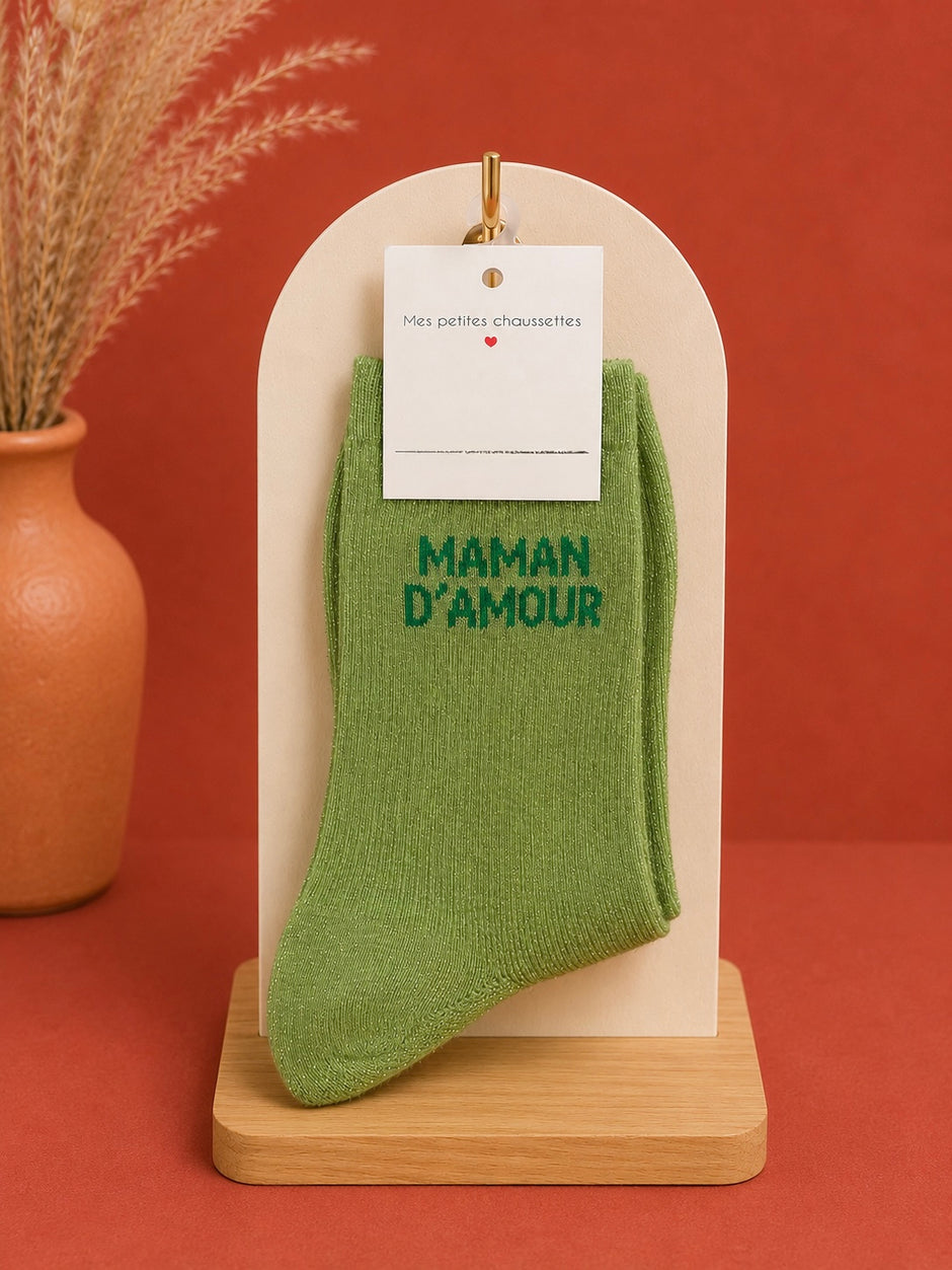 Chaussettes Maman D'amour Verte