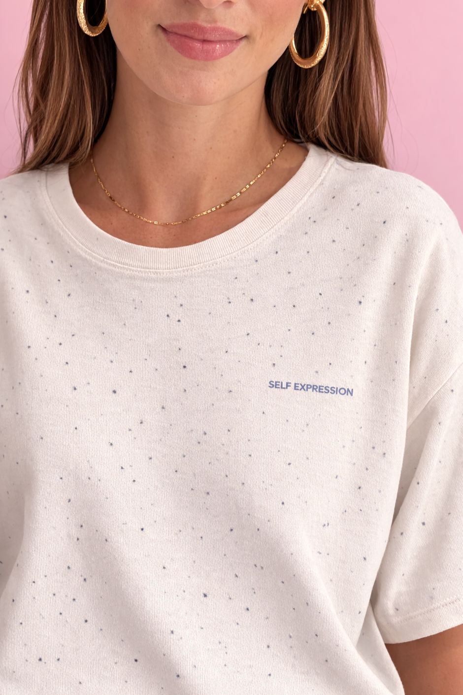 Sweat Neppy Bleu Manches Courtes