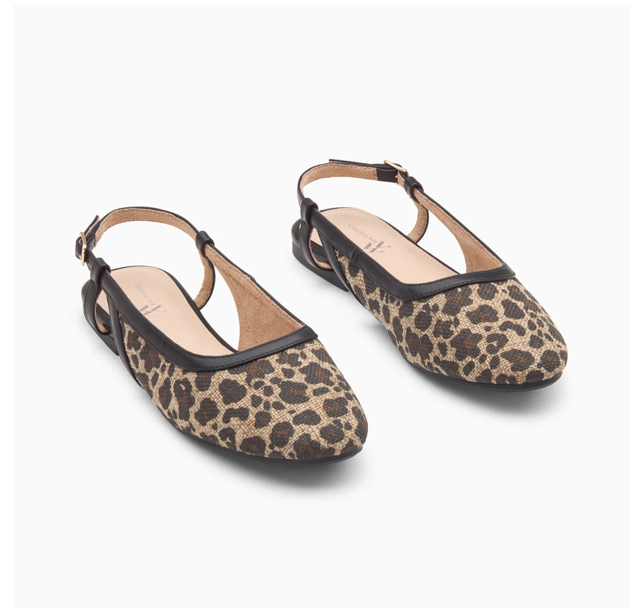 Ballerines Slingback Tina Léopard à Bride