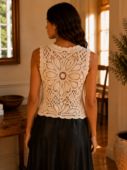 Top Crochet Dolly Beige