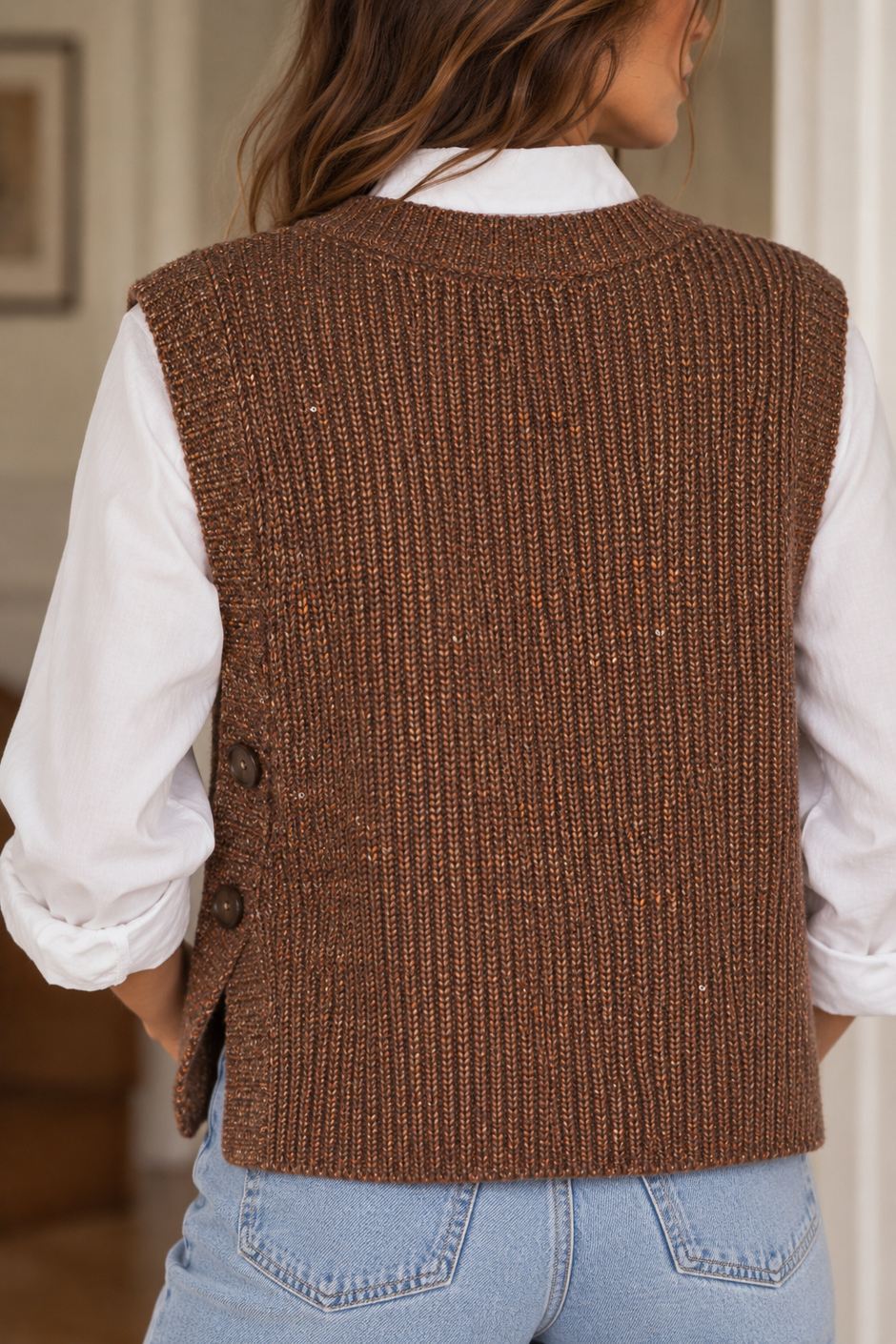 Pull Sans Manche Podium Choco