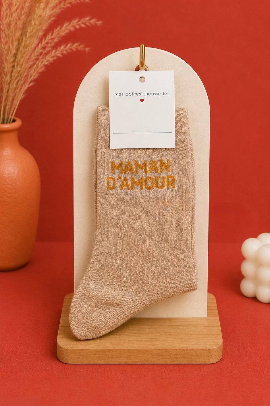 Chaussettes Maman D'amour Beige