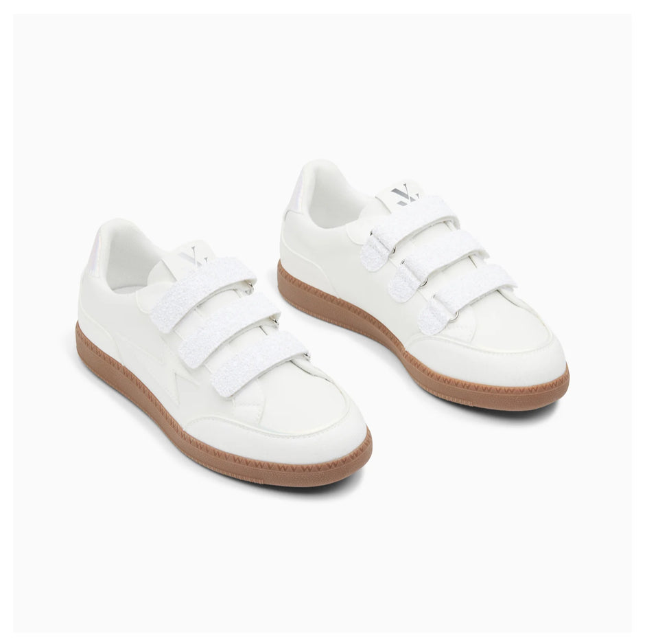 Baskets Eclair Laurette Blanches Monochromes à Semelle Rétro