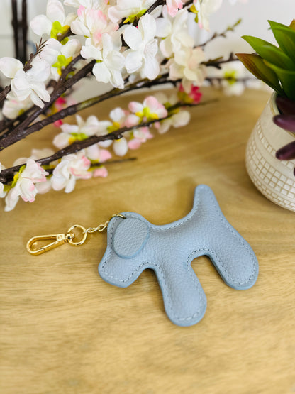 Porte Clé Dog Blue Cuir