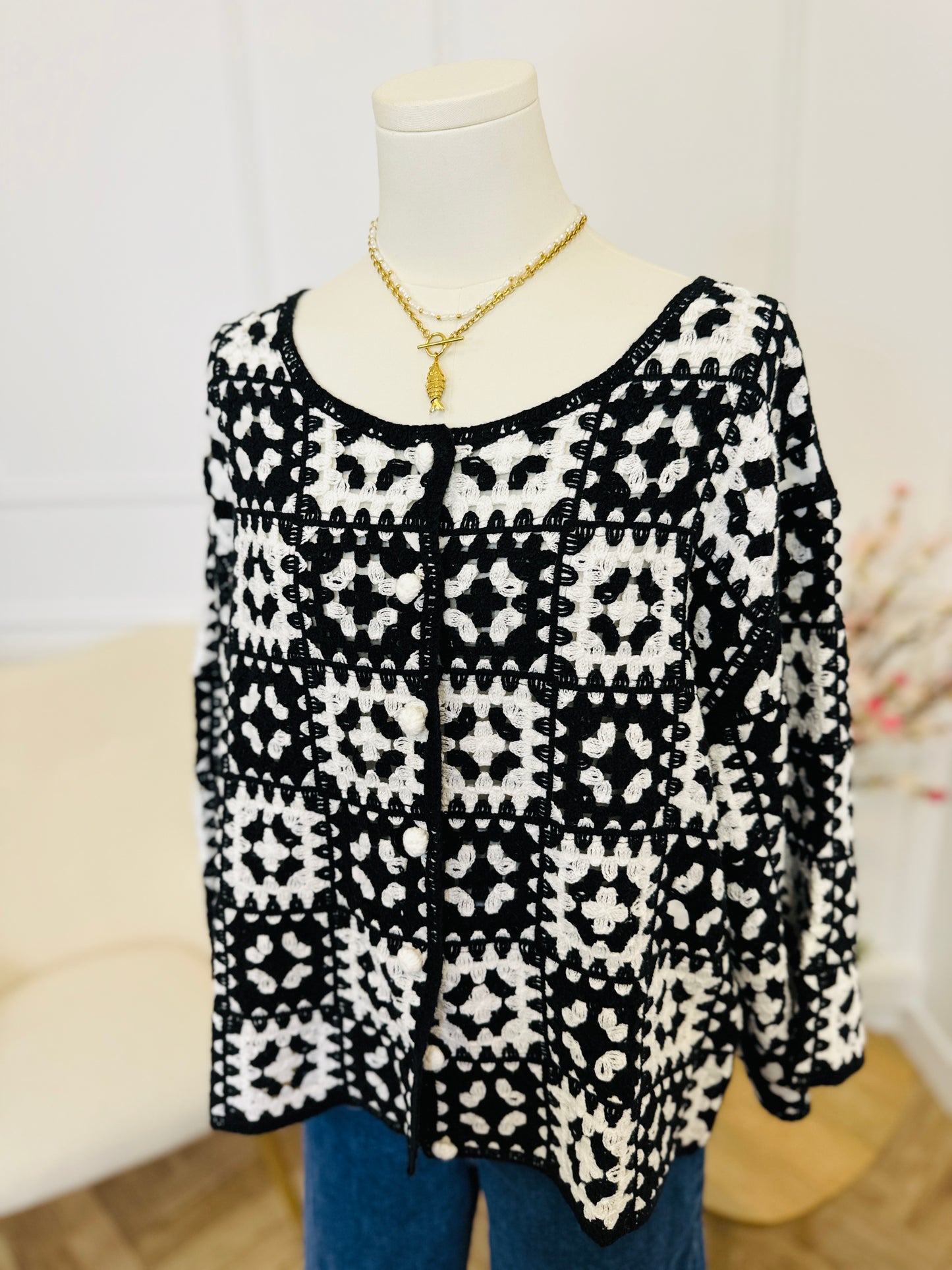 Veste Bandie Noire et Blanche