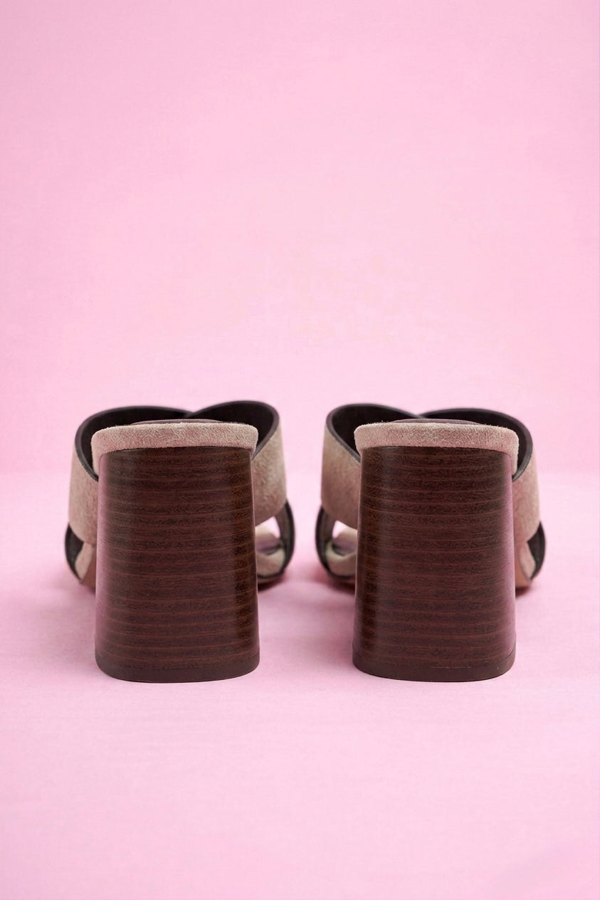 Mules à Talon Alba Beige