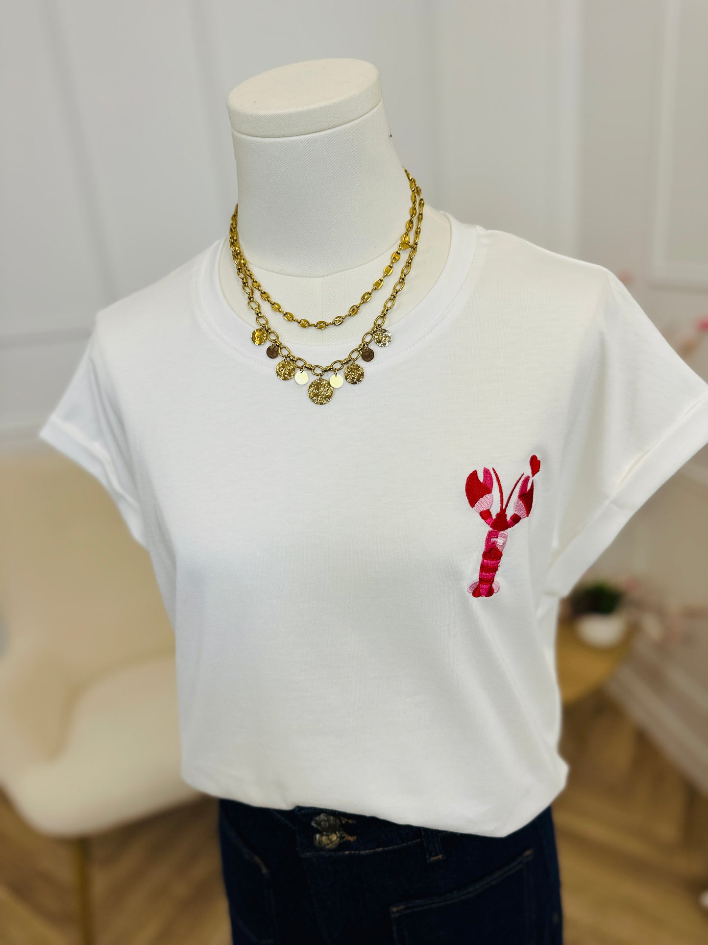 T Shirt Homard Rose