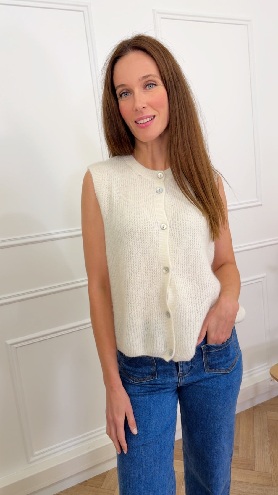Gilet Dara Alpaga Ecru