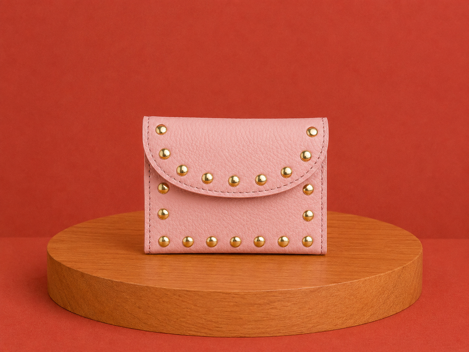 Porte Monnaie Clous Rose